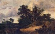 RUISDAEL, Jacob Isaackszon van Landscape with a House in the Grove about 1646 Germany oil painting artist